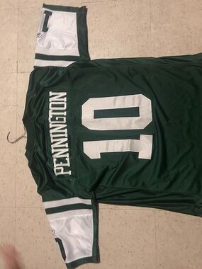 Green White Number 10 Football Jersey - PENNINGTON